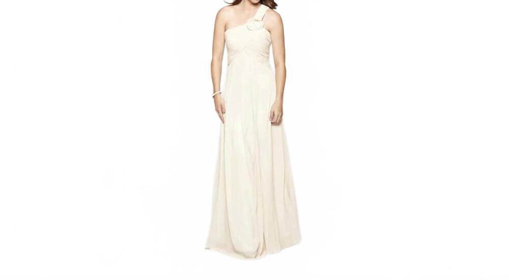 NEW LAST DRESS one-shoulder blossom gown in ivory